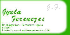 gyula ferenczei business card